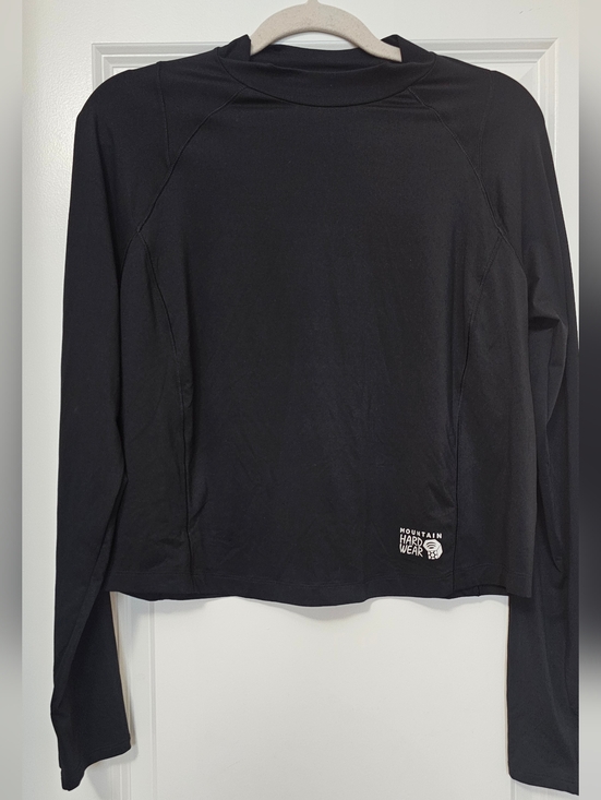 Mountain Hardwear Tops - Mountain Hardwear Cropped Athletic Top Women’s Large Black Long Sleeve Shirt